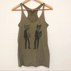 Artisan Tees Cat Detectives Racerback Tank Size S
